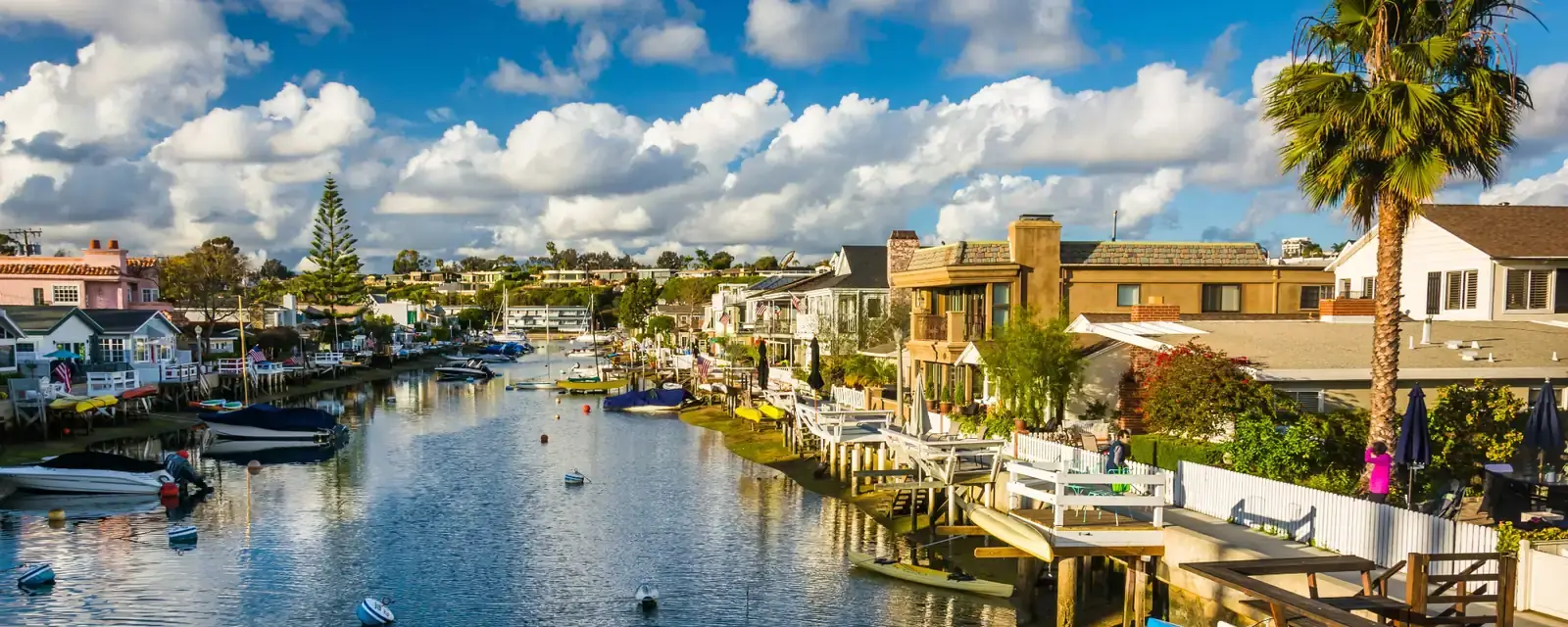 A residential canal in Newport Beach, California